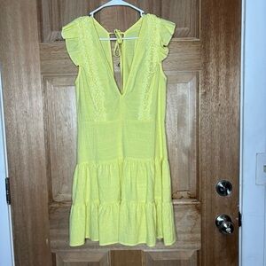 Double crazy Women’s boho Yellow‎ Ruffled Sleeveless Dress size M